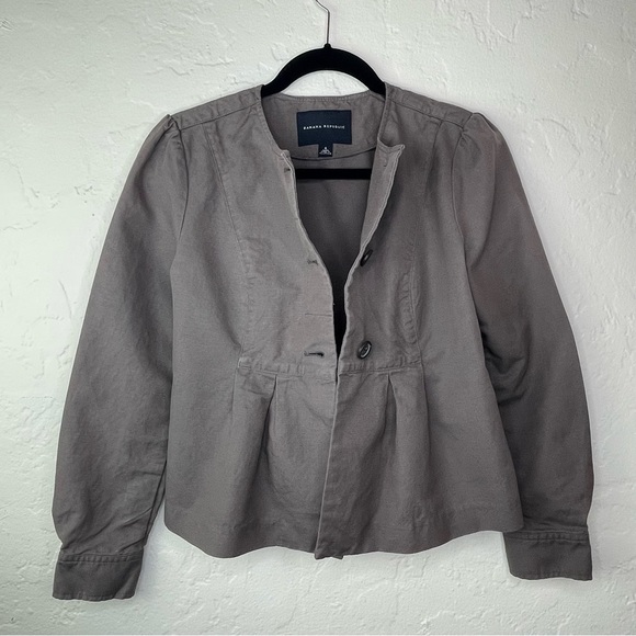Banana Republic Gray Jacket Lightweight Women’s Size 4 Linen Cotton Blend - Picture 7 of 15